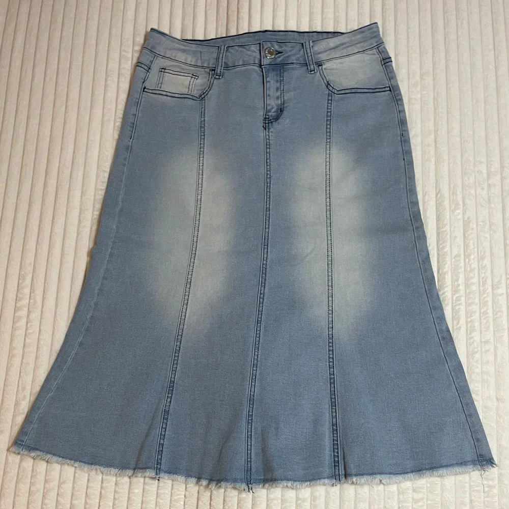 Boutique Denim Midi Skirt | Worn Once - Picture 1 of 10